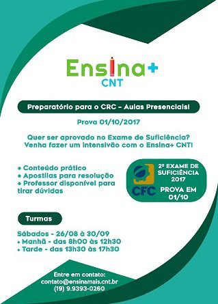 Curso preparatório para o Conselho Federal de Contabilidade começa neste sábado